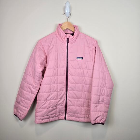 NWT Patagonia Kids Nano Puff Brick Quilt Jacket Size XL/14 Planet Pink 68001 - Picture 1 of 4